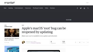 Apple's macOS 'root' bug can be reopened by updating - Engadget