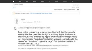 Access to Apple ID Sign-in Page on safari - Apple Community ...