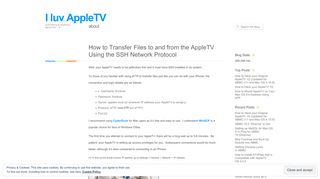How to Transfer Files to and from the AppleTV Using the SSH Network ...