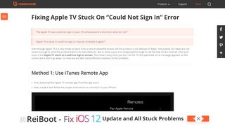 5 Ways to Fix Apple TV Stuck on “Could Not Sign In” - Tenorshare