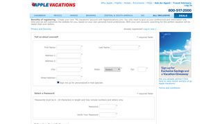 Apple Vacations - Registration