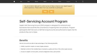 Self-Servicing Account Program - Official Apple Support