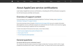 About AppleCare service certifications - Apple Support
