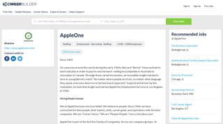 Work at AppleOne | CareerBuilder