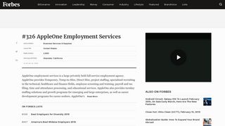 AppleOne Employment Services on the Forbes Best Employers for ...
