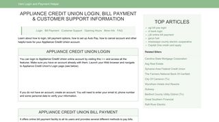 Appliance Credit Union Login, Bill Payment ... - veni vidi viral