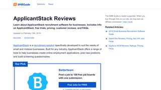 ApplicantStack Reviews, Pricing, Key Info, and FAQs - The SMB Guide