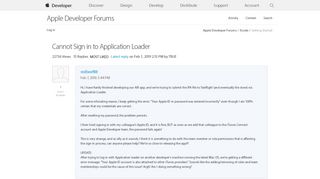 Cannot Sign in to Application Loader |Apple Developer Forums