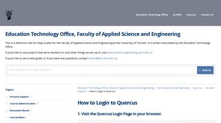 How to Login to Quercus | Quercus | Education Technology Office ...