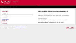 Login | Undergraduate Admissions Online Application | Rutgers ...