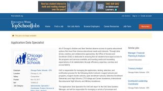 Application Data Specialist job with Chicago Public Schools - CPS ...