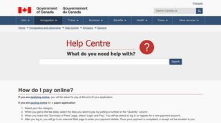 How do I pay online? - Cic.gc.ca