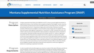 Montana Supplemental Nutrition Assistance Program ... - Benefits.gov