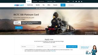 IRCTC SBI Platinum Credit Card - Apply Now | SBI Card