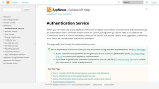 Authentication Service - Console API - AppNexus Documentation