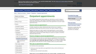 Outpatient appointments - King's College Hospital NHS Foundation Trust
