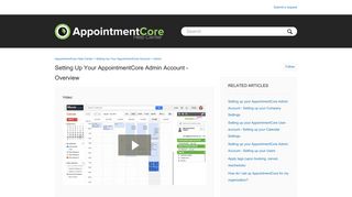 Setting up your AppointmentCore Admin Account - Overview ...