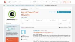 AppointmentCore Reviews 2019 | G2 Crowd