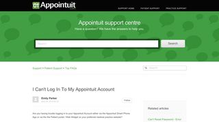I Can't Log In To My Appointuit Account – Support
