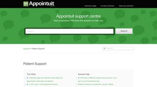 Patient Support - Appointuit Support - Zendesk
