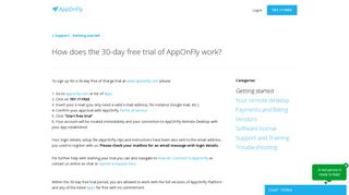 AppOnFly | Support | How does the 30-day free trial of AppOnFly work?