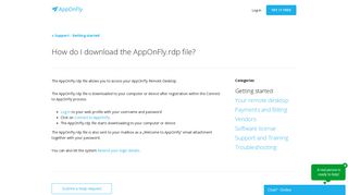 AppOnFly | Support | How do I download the AppOnFly.rdp file?