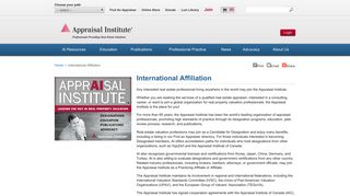 International Affiliation | Appraisal Institute