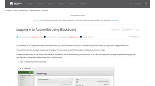 Logging in to ApprenNet using Blackboard | Bridge Community