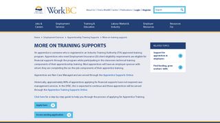 WorkBC - More on Training Suppports