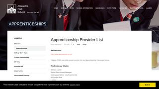 Apprenticeship Provider List - Alexandra Park School
