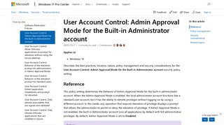User Account Control Admin Approval Mode for the Built-in ...