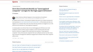 How does Facebook identify an 'unrecognized computer' on login for ...