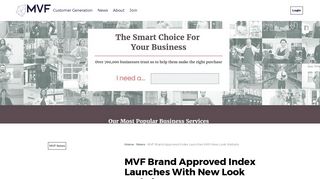 MVF Brand Approved Index Launches With New Look Website | MVF