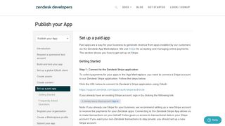 Set up a paid app - Publish your App - Zendesk Developer Portal
