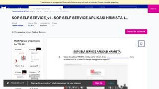 3 pages SOP SELF SERVICE_v1 Telkom Institute of ... - Course Hero