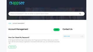 Appsee Support – Account Management