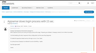 Appsense slows login process with 15 sec. - Performance ...