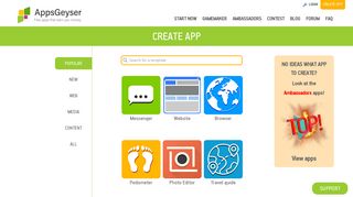 FREE App Creator. Create Apps for Android without ... - AppsGeyser