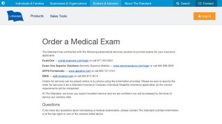 Order a Medical Exam | The Standard | Individuals & Families