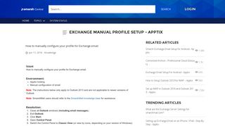 Exchange Manual Profile Setup - Apptix - Smarsh Central