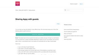Sharing Appy with guests – FAQs
