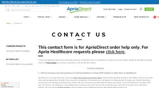 Contact Us - ApriaDirect