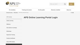APS Online Learning Portal Login | APS