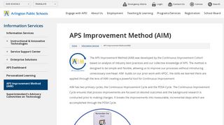 APS Improvement Method (AIM) - Arlington Public Schools