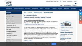 APS Bridge Program