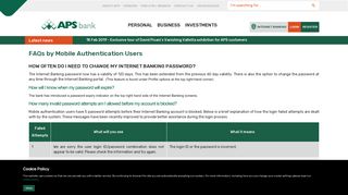 FAQs by Mobile Authentication Users - APS Bank