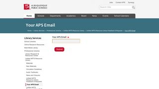 Your APS Email — Albuquerque Public Schools