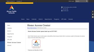 Home Access Center - Akron Public Schools
