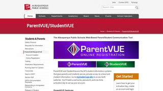 ParentVUE/StudentVUE — Albuquerque Public Schools