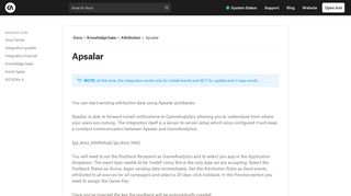 Attribution Partners - Apsalar - GameAnalytics